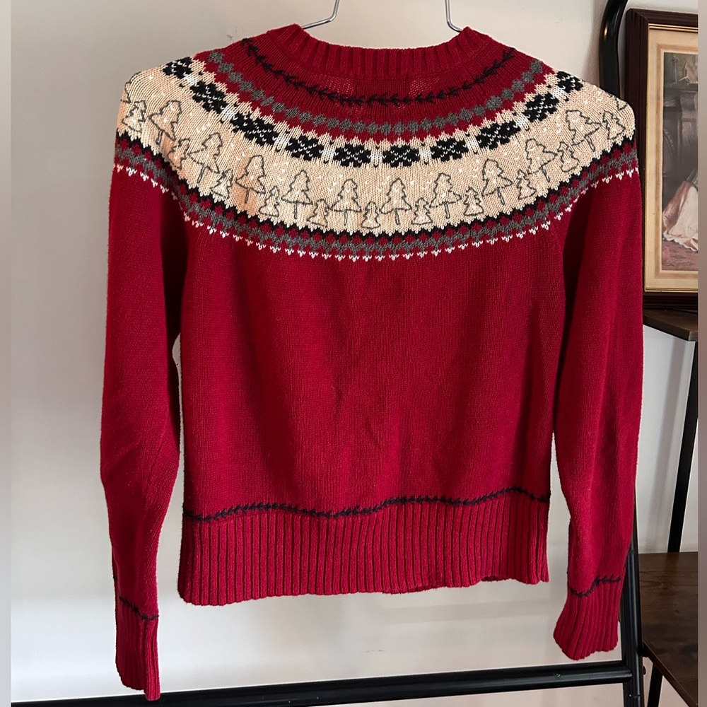 Vintage Woolrich Red Fair isle Cardigan size Small - Picture 5 of 7